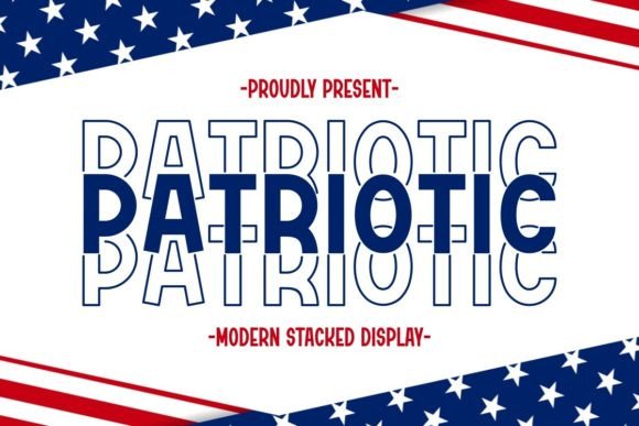 Patriotic: A Modern Stacked Display Font for Bold Designs