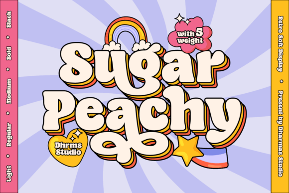 Sugar Peachy: A Groovy Retro Display Typeface